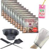 Uravas Store Ebitkisel 10 Paket Hamam Otu Toz Tüy Dökücü + Boya Kabı + Tarak + Fırça + Hamam Kesesi + Topuk Taşı Banyo Seti
