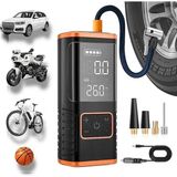 Uravas Store Enshall Taşınabilir Hava Kompresörü Lastik Şişirme - 150PSI Araba Lastikleri Hava Pompası Lastik Basınç Ölçerli LED Işık, 5400MAH Pil ve 12V Dc Akıllı Lastik Şişirme Cihazı Araba, Motosiklet, Bisiklet