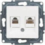 Uravas Store Eqona Radius Neoline Data + Nümeris Telefon Prizi (RJ45 CAT5E + Cat3), Beyaz (Mekanizma + Tuşkapak)