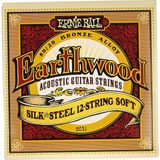 Uravas Store Ernie Ball Earthwood Ipek ve Çelik Yumuşak Akustik Gitar Telleri, 12 Telli, 80/20 Bronz, Ölçü 9-46