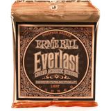 Uravas Store Ernie Ball Everlast Hafif Kaplamalı Fosfor Bronz Akustik Gitar Telleri, Ölçü 11-52