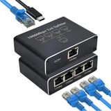 Uravas Store Ethernet Splitter, Gigabit Ağ Bölücü, Bilgisayar, Hub, Anahtar, Yönlendirici 1x4 Portlu, Evrensel Ağ Genişletici, Usb-C Güç Girişli, 1000MBPS RJ45 Lan Internet Splitter Eşzamanlı Çalışma