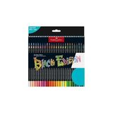 Uravas Store Faber-Castell 116450 - Renkli Kalemler Blackwood, Black Edition, 50'li Kutu, Parlak Renkler, Yumuşak Çizgili, Siyah Ahşap