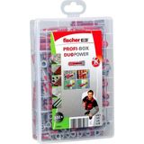 Uravas Store Fischer Profı-Box Duopower, 132 Dübelli Dübel Kutusu (60 Adet 6 x 30, 60 Adet 8 x 40, 12 Adet 10 x 50), Evrensel Dübel, Pratik Set, Amatör ve Profesyoneller Için Dübel Kutusu, Vidasız