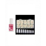 Uravas Store Fontenay 500 Lü Tips Protez Tırnak Kemik +Mxbqn Fırçalı Protez Tırnak Tips Yapıştırıcı 7g 2'li Set Kemik