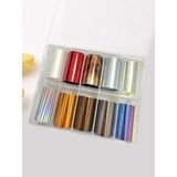 Uravas Store Fontenay Tırnak Süsleme Folyo, Nail Art Tırnak Süsleme Folyo Seti 10'lu NO:2178 Renkli
