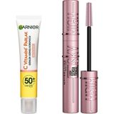 Uravas Store Garnier C Vitamini Parlak Günlük Uv Korumalı Güneş Yüz Kremi SPF50 Işıltılı Doku 40ML & Maybelline New York Lash Sensational Sky High Maskara