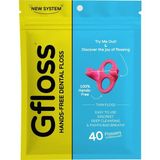 Uravas Store Gfloss Eller Serbest Diş Ipi - 40 Adet - Kullanımı Kolay ve Yetişkinler Için Gizli Yüzgeçler | Seyahat Ipi | Sıkı Dişler Için Ince Yumuşak Diş Ipi | Mumsuz Aromasız | Pfas-Free Ağız Bakımı