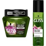 Uravas Store Gliss Bio-Tech Restore Saç Maskesi 300 ml + Sıvı Saç Kremi 200 ml Set