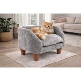 Uravas Store Gobypet Peluş Kedi Koltuğu – Yumuşak ve Lüks Kedi Köpek Yatağı, Çıkarılabilir ve Yıkanabilir Kılıf, Rahat Minder, Evcil Dostlar Için Konforlu Yatak (Gri)