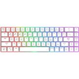 Uravas Store Gravion MK68 Lunor Rgb Mekanik Gaming Oyuncu Klavyesi, 68 Tuş Kompakt, Bluetooth + 2.4g Kablosuz & Kablolu, Huano Red Switch, Anti-Ghosting, Beyaz,%65