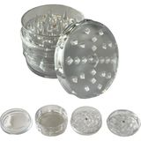 Uravas Store Grınder Parçalayıcı Plastik Baharat Öğütücü Herb Spice 4 Katmanlı (60MM-SEFFAF)