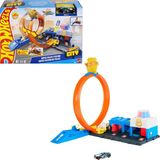 Uravas Store Hot Wheels Polis Istasyonu Oyun Seti Hot Wheels Polis Istasyonu Oyun Seti, 1:64 Ölçekli Oyuncak Polis Arabası ve Ayarlanabilir Pist Çemberi JBM71