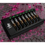 Uravas Store I-Gen G811 8'li Pil Şarj Aleti + 8 Adet Aaa Pro 1100 Mah Şarj Edilebilir Ince Şarjlı Kalem Pilli Set 1.2V Ni-Mh