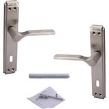 Uravas Store Iç Oda Kapı Kolu Aynalı Sağa Sola Uygun Saten Renk Dış Ahşap Pvc Metal Çelik Kapısı Tutamağı 1 Takım