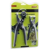 Uravas Store Jouis Kemer Delme Perçim Pensesi 2'li Set - 6 Ayarlı Deri Delici Pense + Çıtçıt Makinesi - Düğme Takma Perçin Atma Deri Kemer Çanta Kumaş Kanvas Karton Için