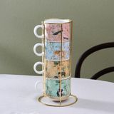 Uravas Store Karaca Lavinya 4'lü Standlı Mug/çay Fincanı
