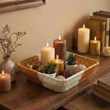 Uravas Store® Kare Çift Renkli Plastik Rattan Ekmek Ve Meyve Sepeti - Çok Amaçlı Banyo Ve Mutfak Düzenleyici - Yıkanabilir Tezgâh Üstü Organizer