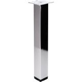 Uravas Store Kare Tablalı 41 cm Krom Gümüş Metal Sehpa Masa Ayağı Dayanıklı Mobilya Destek Yükseltici Ayak Modeli
