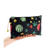 Uravas Store Karpuz Meyve Desenli Kalemlik Fermuarlı Makyaj Çantası Orta Boy 12CM x 20CM