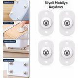 Uravas Store Kartelalı 4pcs Tek Bilya Tekerlekli Mobilya Eşya Taşıma Aparatı 360° 8kg Taşıma Kapasite (5528)