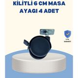 Uravas Store Kilitli Mobilya Tekerleği 6 cm 4’lü Kolay Kurulum