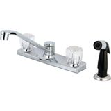 Uravas Store Kingston Brass FB122 7-11/16-Inç Bacalı Reach Columbia 8-Inç Mutfak Bataryası Yan Püskürtücü, Parlak Krom