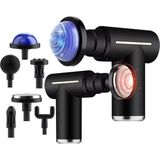 Uravas Store LCD Ekranlı Siyah Sıcak Soğuk Masaj Tabancası Sporcu Fitness Vücut Kas Doku Titreşimli