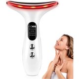 Uravas Store LED Ekranlı Yüz ve Boyun Kırışıklık Giderici Masaj Aleti, 3 Farklı Renk Etkili Mod, Titreşimli Cilt Sıkılaştırıcı, Boyun ve Gıdı Zayıflatıcı Etki, Yüz Şekillendirici, Cilt Güzelleştirme Cihazı