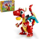 Uravas Store LEGO Creator 3’ü 1 Arada Kırmızı Ejderha 31145 – 6 Yaş ve Üzeri Çocuklar Için Doğum Günü Hediyesi Fikri, Balık ve Zümrüdüanka Model Seçenekleri Içeren Yaratıcı Oyuncak Yapım Seti (149 Parça)