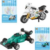 Uravas Store Loz Micro Block 2'li Yarış Seti Araba Motor 2 Farklı Model Dekoratif Oyuncak Yapım Seti Yapı Blok Seti
