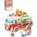 Uravas Store Loz Mini Block Serisi Food Truck/pizza Kamyonu -LZ1739 (490 Parça) Oyuncak Yapım Seti