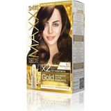 Uravas Store Maxx Deluxe Gold Serisi 24K Altın Parçacıklı Serum ile 1 Kutu 2 x 50 ml ve Geliştiriciler Saç Boyası (Çikolata Kahve 6.7)
