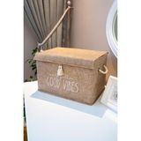 Uravas Store Mayaglory Çok Amaçlı Keçe Kapaklı Mini Kutu Organizer, Saklama Kutusu, Krem Renk, 35X23X23CM