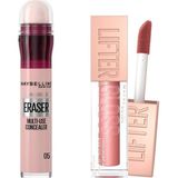 Uravas Store Maybelline New York Instant Anti Age Eraser Kapatıcı- 05 Brighten & Maybelline New York Lifter Gloss Nemlendirici Dudak Parlatıcısı - 003 Moon