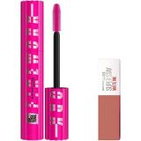 Uravas Store Maybelline New York Lash Sensational Firework Maskar& Mini Super Stay Matte Ink Likit Mat Ruj - 65 Seductress Makyaj Seti