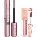 Uravas Store Maybelline New York Lash Sensational Sky High Maskara+ Lifter Gloss Nemlendirici Dudak Parlatıcısı- 003 Moon Makyaj Seti