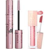 Uravas Store Maybelline New York Lash Sensational Sky High Maskara+ Lifter Gloss Nemlendirici Dudak Parlatıcısı- 004 Silk Makyaj Seti
