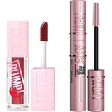 Uravas Store Maybelline New York Lifter Plump Dudak Parlatıcısı- 006 Hot Chili & Lash Sensational Sky High Maskara Makyaj Seti