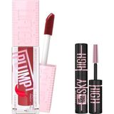 Uravas Store Maybelline New York Lifter Plump Dudak Parlatıcısı- 006 Hot Chili & Mini Lash Sensational Sky High Cosmic Black Maskara Makyaj Seti