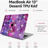 Uravas Store Mcstorey MacBook Air 13 Inç Kılıf Uyumlu A1466 A1369 Çiçek Desenli Tpu Kapak Ince Hafif Darbe Önleyici Mat Yüzey Uv Lazer Baskı Tam Uyumlu Koruyucu Pembe