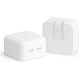 Uravas Store Mcstorey MacBook Air 13,6 ve 15,3 Inç M1-M4 Uyumlu Silikon Şarj Aleti Kılıfı | 35W Usb-C (Yatay Küçük Kompact) – 360° Koruma, Kaymaz Yüzey Beyaz
