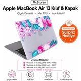 Uravas Store Mcstorey MacBook Air M1 Kılıfı 13 Inç A2337 A2179 A1932 Uyumlu Sert Kapak Hard Case Koruyucu Kılıf MacBook Air 13 Inç Kılıfı Çizilmez Darbe Koruyucu Mat Baskılı Çiçek Desenli Açık Pembe