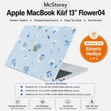 Uravas Store Mcstorey MacBook Pro 13 Çiçek Desenli Kılıf A1706 A1708 A1989 A2159 A2251 A2289 A2338 M1 M2 Uyumlu Baskılı Sert Kılıf Ince Hafif Koruyucu Kapak Açık Mavi