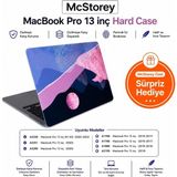 Uravas Store Mcstorey MacBook Pro 13 Dalga Desenli Kılıf A1706 A1708 A1989 A2159 A2251 A2289 A2338 M1 M2 Uyumlu Baskılı Kristal Sert Kılıf Koruyucu Kapak Pembe
