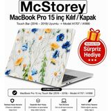 Uravas Store Mcstorey MacBook Pro 15 Çiçek Desenli Kılıf A1707 A1990 Uyumlu Baskılı Sert Kılıf Ince Hafif Koruyucu Kapak Sarı