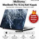 Uravas Store Mcstorey MacBook Pro 15 Mermer Desenli Kılıf A1707 A1990 Uyumlu Baskılı Sert Kılıf Ince Hafif Koruyucu Kapak Mavi