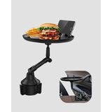 Uravas Store Mey Ithalat® 360° Döner Araç Bardaklık Tepsisi Geniş Yemek Alanlı Telefon Standlı