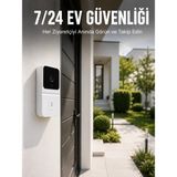 Uravas Store Mey Ithalat® Kablosuz Beyaz Akıllı Kapı Zili Wi-Fi Bağlantılı Hd Kameralı Ev Güvenlik Sistemi