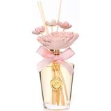 Uravas Store Missi 130 ml Pembe Çiçek Seramik Taş Bambu Çubuklu Garden Rose-Pudra Oda Kokusu